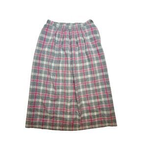 VTG Cottagecore Plaid Silk Midi Skirt Size 10 Country Sophisticates 224